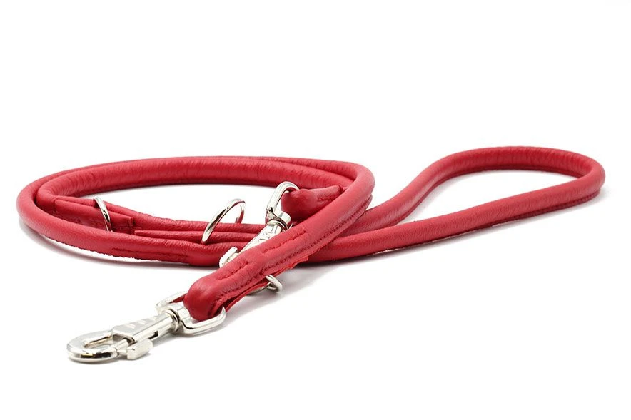 Maul Lederleine Rundgenäht 2m/10mm Rot / Silber 3 Maul Lederleine Rundgenäht 2m/10mm Rot / Silber