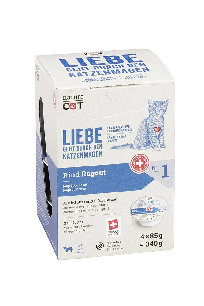 NaturaCAT Rind Ragout Multipack 4x 85 G