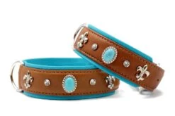 Maul Halsband Ibiza Cognac - Petrol / Silber