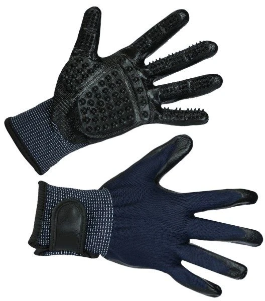 Kerbl Putz- & Massagehandschuh Schwarz / Blau 2 Stk 3 Kerbl Putz- & Massagehandschuh Schwarz / Blau 2 Stk