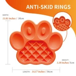 Pet Dream House PAW Slow Feeder Orange 36 X 30 X 3 Cm -Katzen- Und Hundetagebuch pdhf001.3